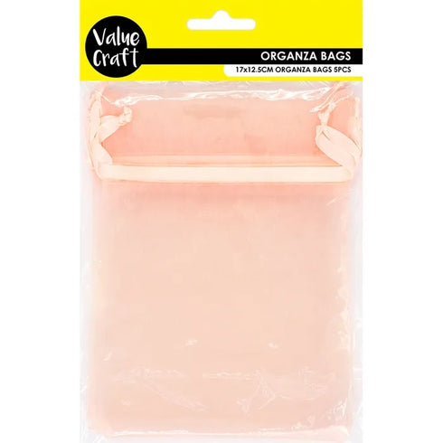 Peach Colour Small Organza Gift Bags