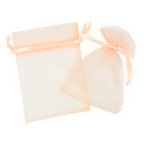 Peach Colour Small Organza Gift Bags