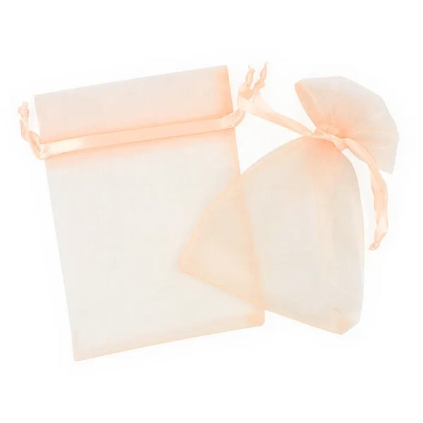Peach Colour Small Organza Gift Bags