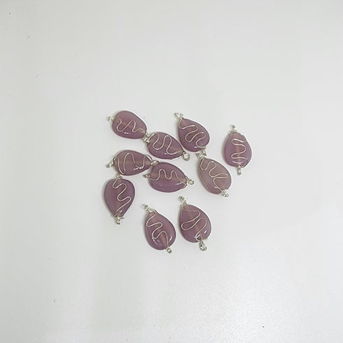 Pink Colour Glass Stone Pendants