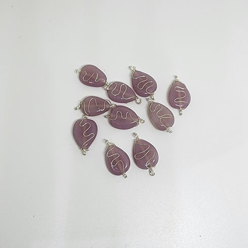 Pink Colour Glass Stone Pendants