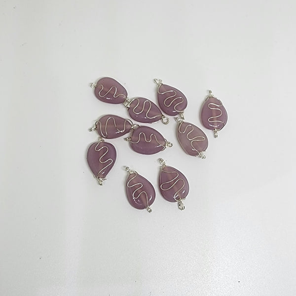 Pink Colour Glass Stone Pendants