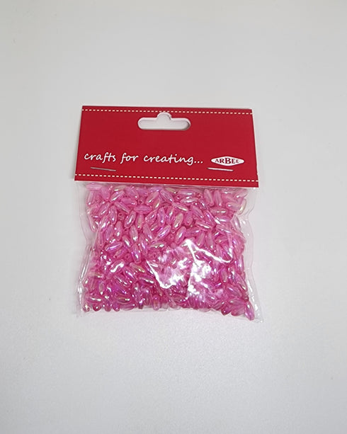 Pink Colour Tube Shape Beads
