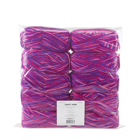 Purple Mix Colour Be Craft Premium Acrylic Yarn