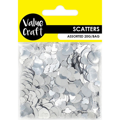 Silver Colour Heart Shape Scatters