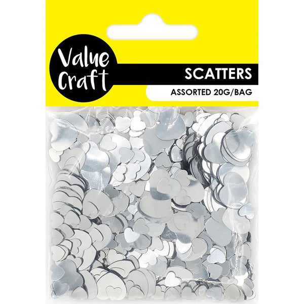 Silver Colour Heart Shape Scatters