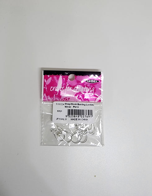 Silver Colour Shepherd Earring Hook with Locking