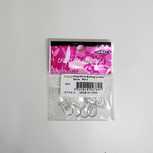 Silver Colour Shepherd Earring Hook with Locking