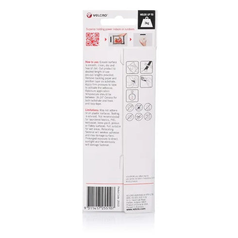 White Colour Heavy Duty Hook & Loop Velcro Tape