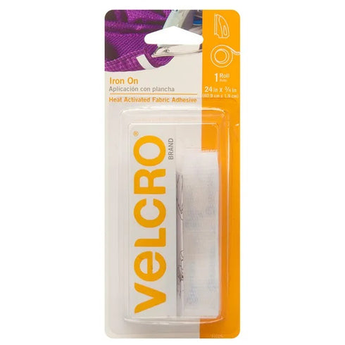 White Colour Iron On Hook & Loop Velcro Tape