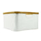 White Colour Medium Bamboo Frame Storage Basket