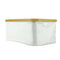 White Colour Rectangle Bamboo Frame Storage Basket
