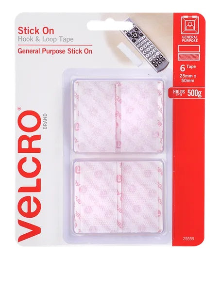 White Colour Stick On Hook & Loop Velcro Rectangle Tape