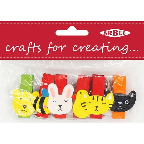 Wooden Cat Theme Craft Mini Pegs