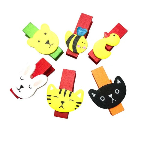 Wooden Cat Theme Craft Mini Pegs