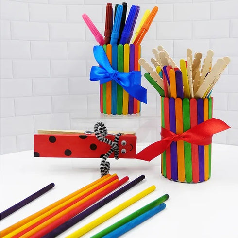 Wooden Construction Sticks - 150pcs (available in 2 colours)