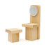 Wooden Doll House Furniture - Vanity Unit and Stool