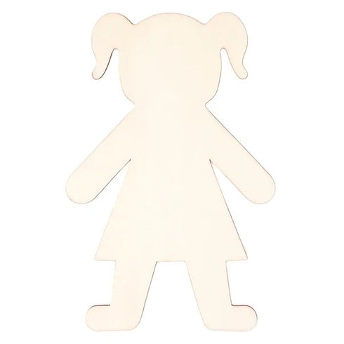 Wooden Girl Person Shape