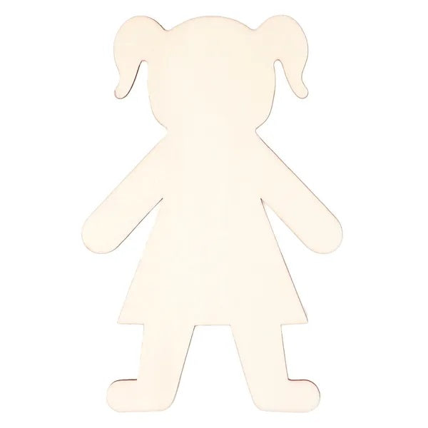 Wooden Girl Person Shape