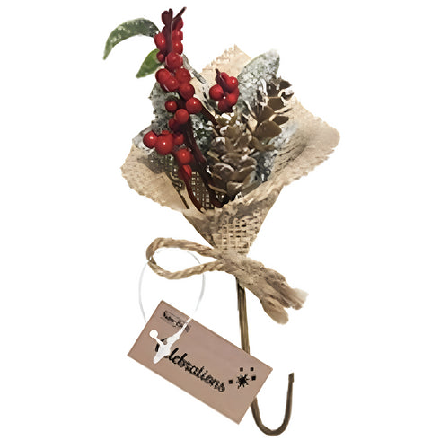 Xmas Burlap Acorns Floral Arrangement