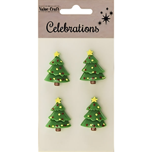 Xmas Christmas Tree Shape Resin Embellishments