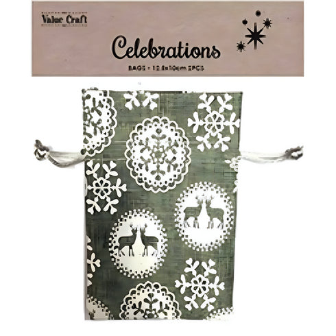 Xmas Grey Colour Deer Fabric Gift Bag
