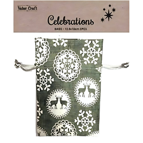 Xmas Grey Colour Deer Fabric Gift Bag