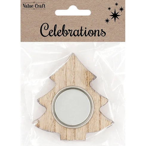 Tree Shape Wood Tealight Candle Holder