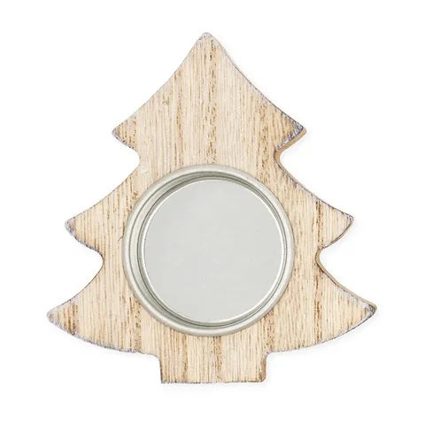 Tree Shape Wood Tealight Candle Holder