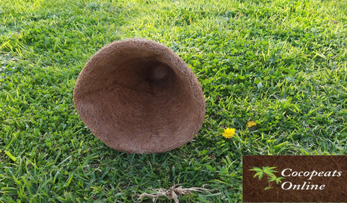 AussieSuperStore Homeware Supplies Conical Coir Liner with Steel Hanger (in 2 sizes) Conical Coir Liner with Steel Hanger | Cone Coco Liner | Cone Coir Shaped Liner