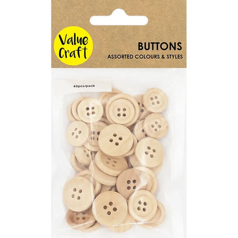 1.5cm - 2cm Craft Wooden Buttons