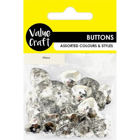 1.7cm Heart Acrylic Buttons