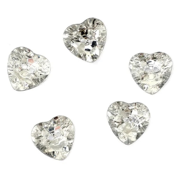 1.7cm Heart Acrylic Buttons