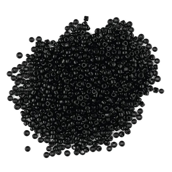 1.8mm Black Colour Glass Seed Beads