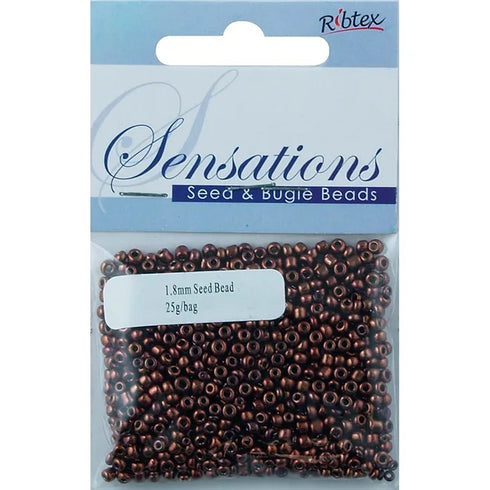 1.8mm Glass Seed Beads - 25g (available in 34 colours)