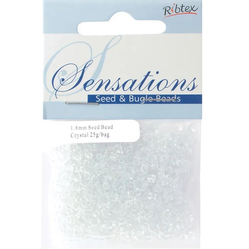 1.8mm Glass Seed Beads - 25g (available in 34 colours)