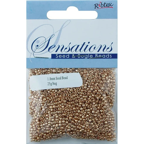 1.8mm Glass Seed Beads - 25g (available in 34 colours)