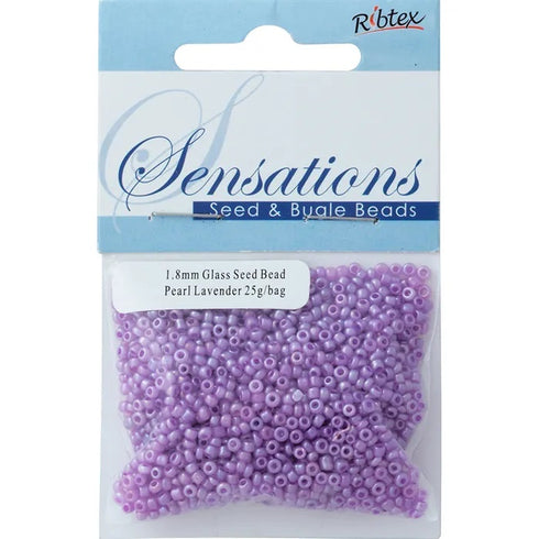 1.8mm Glass Seed Beads - 25g (available in 34 colours)