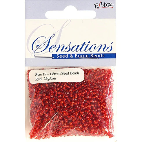 1.8mm Glass Seed Beads - 25g (available in 34 colours)