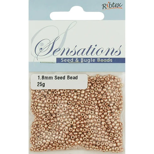 1.8mm Glass Seed Beads - 25g (available in 34 colours)