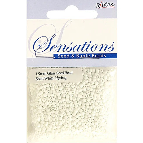 1.8mm Glass Seed Beads - 25g (available in 34 colours)