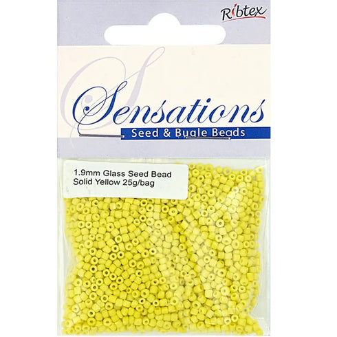 1.8mm Glass Seed Beads - 25g (available in 34 colours)