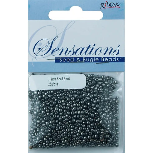 1.8mm Glass Seed Beads - 25g (available in 34 colours)