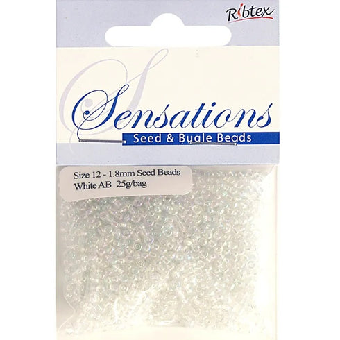 1.8mm Glass Seed Beads - 25g (available in 34 colours)