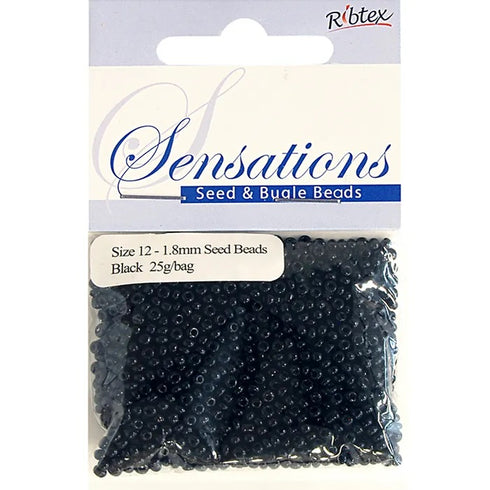 1.8mm Glass Seed Beads - 25g (available in 34 colours)