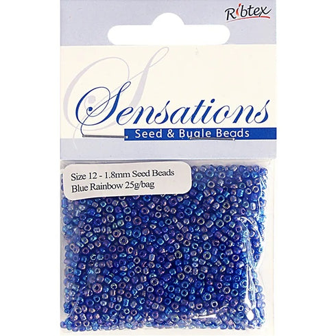 1.8mm Glass Seed Beads - 25g (available in 34 colours)