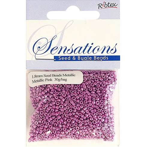 1.8mm Glass Seed Beads - 30g (available in 5 colours)