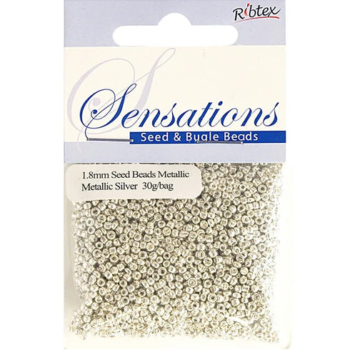 1.8mm Glass Seed Beads - 30g (available in 5 colours)