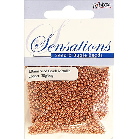 1.8mm Glass Seed Beads - 30g (available in 5 colours)
