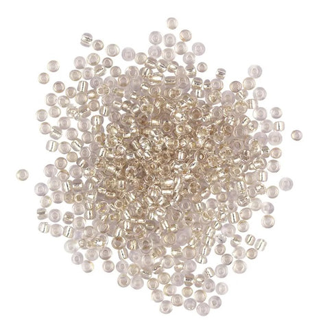 1.8mm Silver Colour Glass Seed Beads
